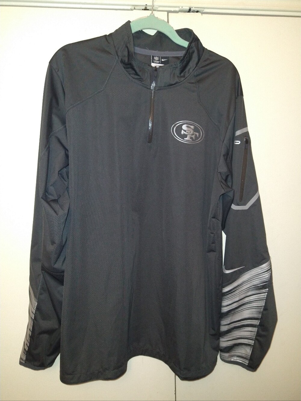 Nike San Francisco 49ers NFL On Field Apparel 1/4 Zip Pullover Jacket Men's sz L